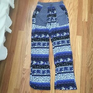 🌻 Boho elephant tribal print pants